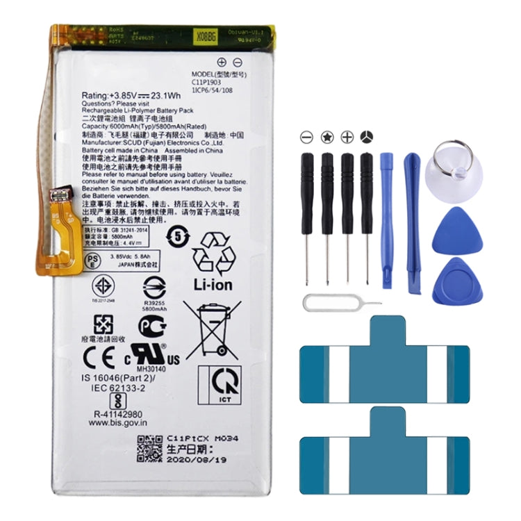 Sostituzione batteria 6000mAh per ASUS ROG Phone 3 ZS661KL C11P1903, For ASUS ROG Phone 3 Sostituzione batteria 6000mAh per ASUS ROG Phone 3 ZS661KL C11P1903, For ASUS ROG Phone 3